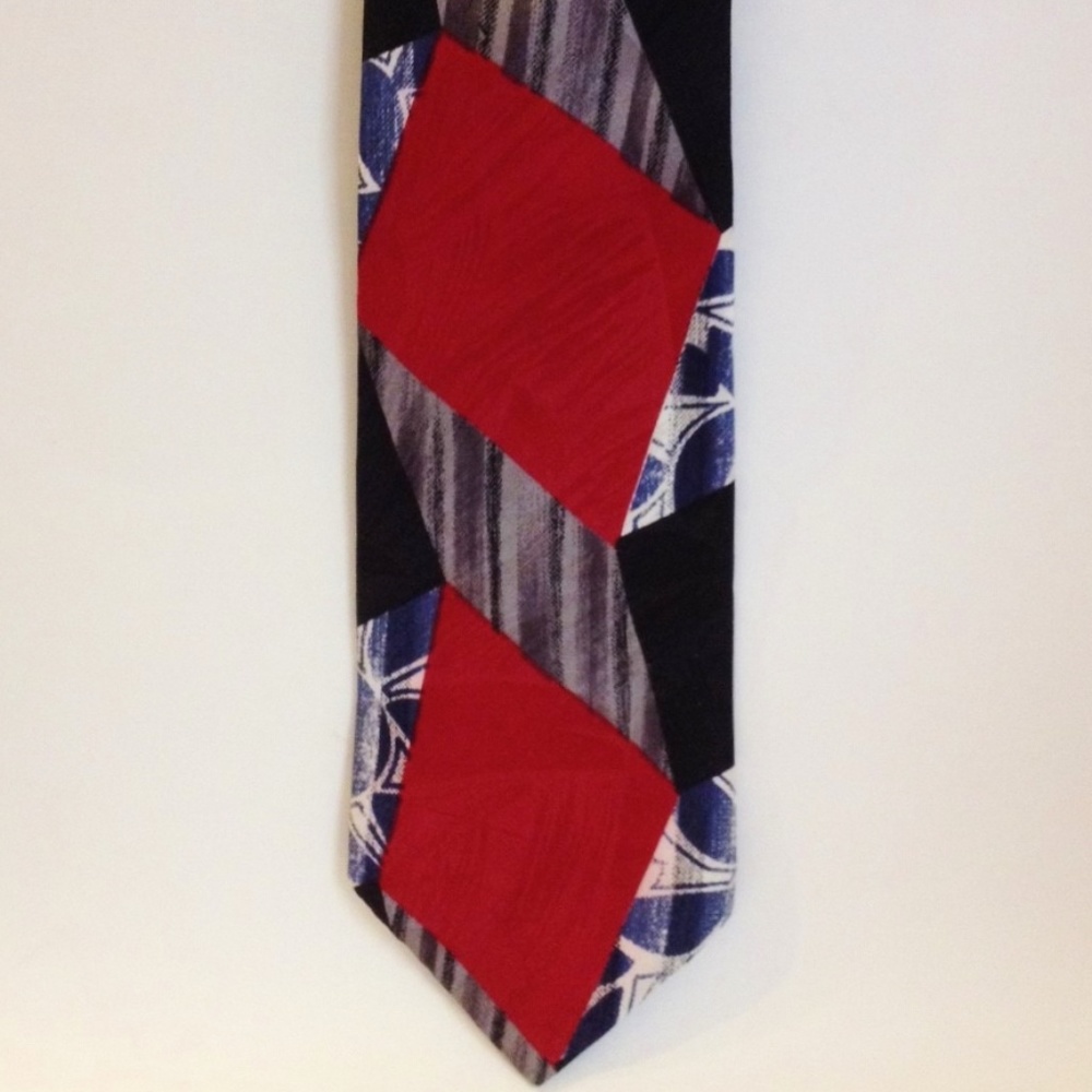 Zylos George Machado Tie Red Gray Black Blue 100% Italian Silk Mens